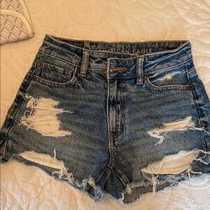 American Eagle Outfitters Ripped Blue Jean Shorts